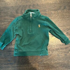 Ralph Lauren 1/4 Zip Cotton 9m Green
